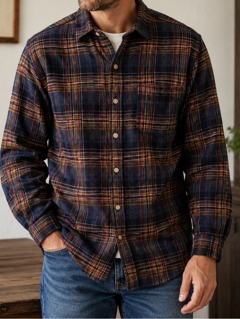 Vintage Pendleton 100% Virgin Wool Plaid Flannel Shirt Men’s Large